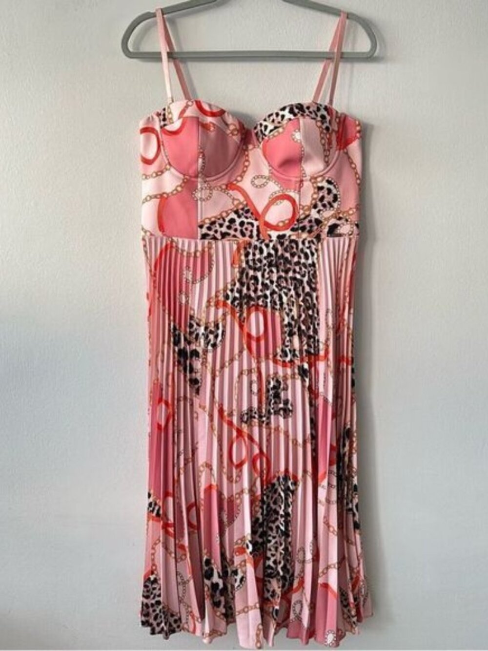 MARCIANO Guess Pleated midi dress with print